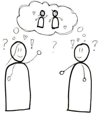 stregtegning med par